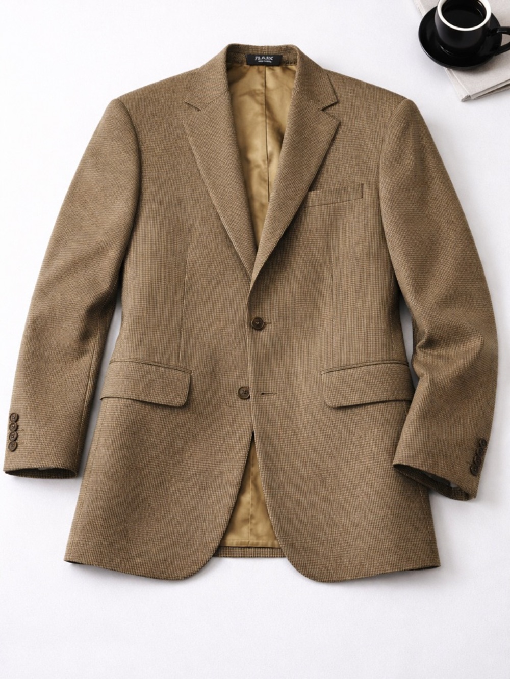 Jos. A. Bank Signature Collection Blazer Mens 42 Regular Brown Wool Houndstooth